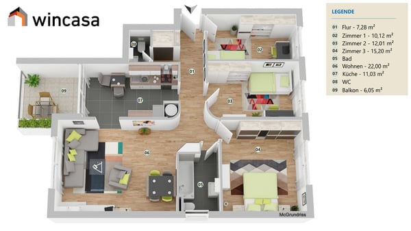 Appartement avec caution gratuite 12