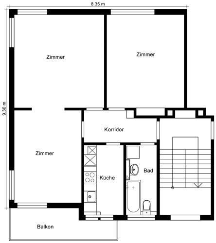 1-Zimmerwohnung im Kreis 7 zu vermieten 2