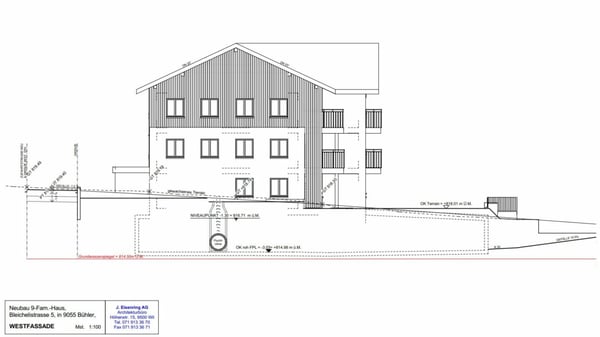 Zu verkaufen an der Bleichelistr. 5 im Bühler, bei Teufen: 1.5 Zimmer Erstbezugswohnung mit grosszügiger Einteilung im 1.OG. 16