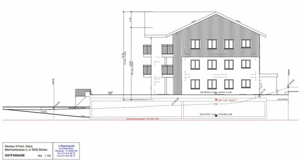 Zu verkaufen an der Bleichelistr. 5 im Bühler, bei Teufen: 1.5 Zimmer Erstbezugswohnung mit grosszügiger Einteilung im 1.OG. 14