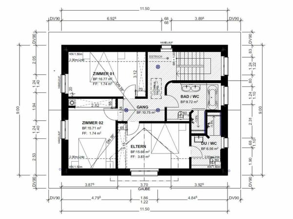 Zu verkaufen bei 8551 Wigoltingen, neues freistehendes 1½ Zi.-EFH am Südhang, an ruhiger, sonniger Lage mit Weitsicht /Massivbau ! 7