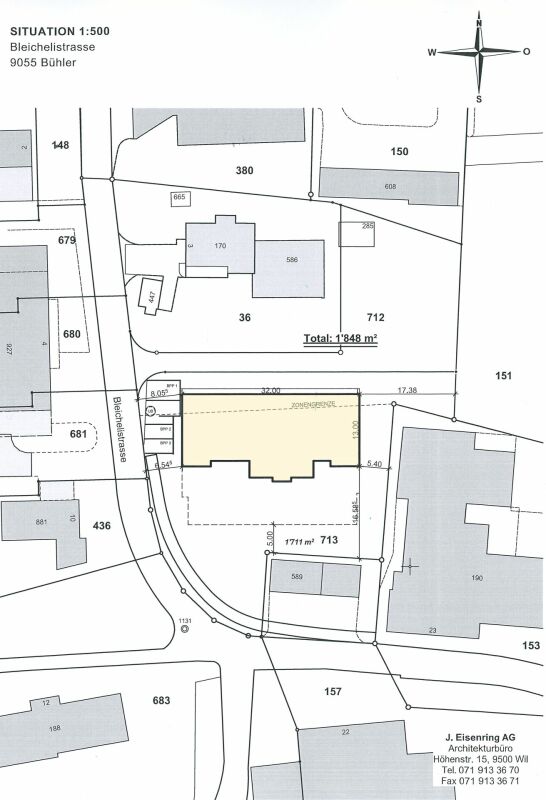 Zu verkaufen an der Bleichelistr. 5 im Bühler, bei Teufen: 3.5 Zimmer Erstbezugswohnung mit grosszügiger Einteilung im 1.OG.