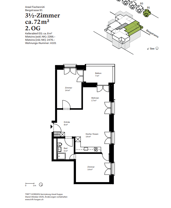 3 ½ Zimmer-Wohnung, 8810 Horgen 6