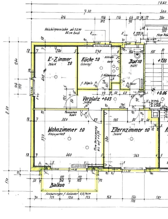 gepflegte 3.5 Zimmer-Wohnung mit Balkon beim Bahnhof 9