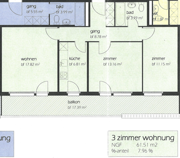 renovierte 3-Zimmer-Wohnung mit grossem sonnigem Balkon 12