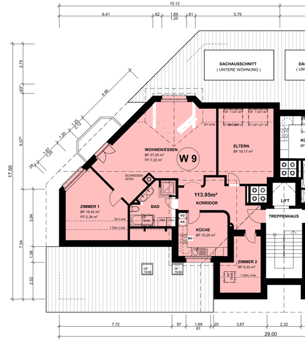 sehr grosse 4.5-Zimmer-Dachwohnung mit eigenem Waschturm und Lift 10