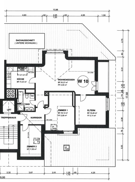 sehr grosse 4.5-Zimmer-Dachwohnung mit eigenem Waschturm und Lift 13
