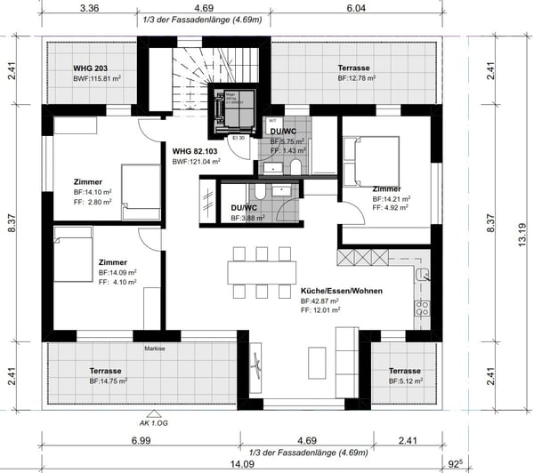 Erstbezug über den Dächern von Dübendorf sonnige Attika im modernen Neubau, zentral gelegen 3