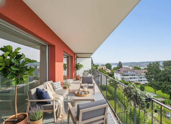 Wohnen mit Weitblick: helle Wohnung mit zwei Balkonen in Horgen 1