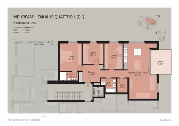 WOHNPARK DORF - VERKAUFSSTART 2. ETAPPE - 4,5-Zimmerwohnung im 2. OG 7