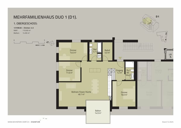 WOHNPARK DORF - 4,5-Zimmer-Wohnung im 1. Obergeschoss 8