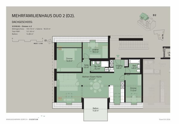 WOHNPARK DORF - 5.5-Zimmer-Dachwohnung 4