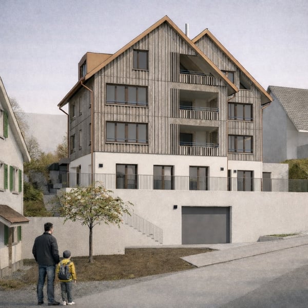 Erstvermietung: 4.5-Zimmer-Wohnung mit Loggia und eigenem Sitzplatz 1
