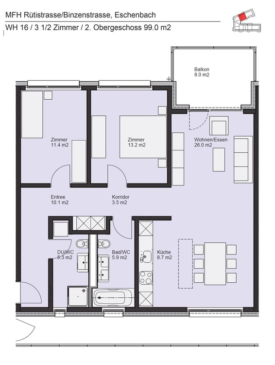 Moderne 3.5-Zimmerwohnung an zentraler Lage 7