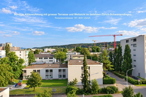 Sonnige Attikawohnung mit grosser Terrasse und Weitsicht im beliebten Zürich-Schwamendingen 1