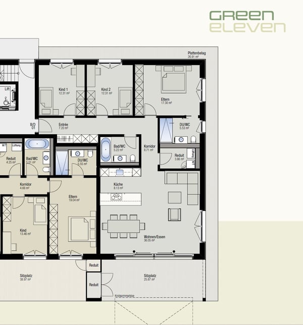 Moderne Erdgeschosswohnung mit viel Umschwung 7