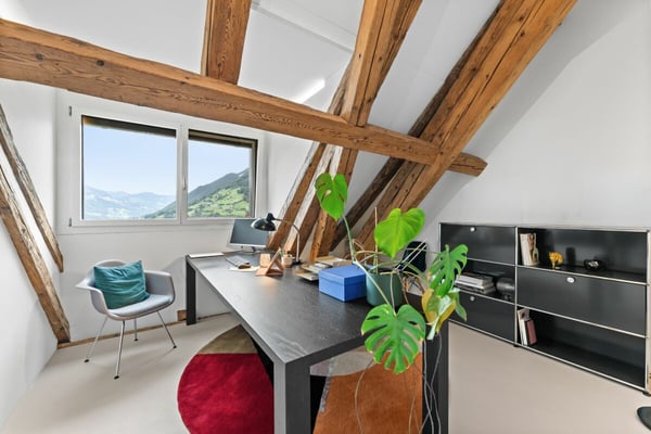 Stilvolle Dachmaisonette mit Sicht auf Mythen, See und ins saftige Grün 14