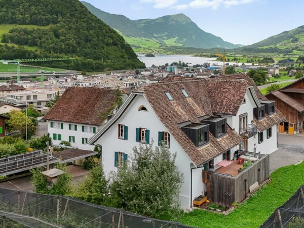 Stilvolle Dachmaisonette mit Sicht auf Mythen, See und ins saftige Grün 1