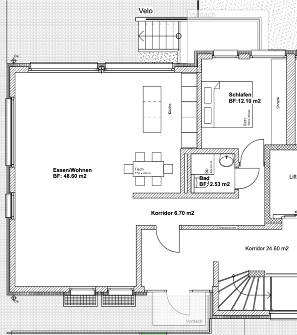 Grenznahe und grosszügige 1½-Zimmer Wohnung im Erdgeschoss 6