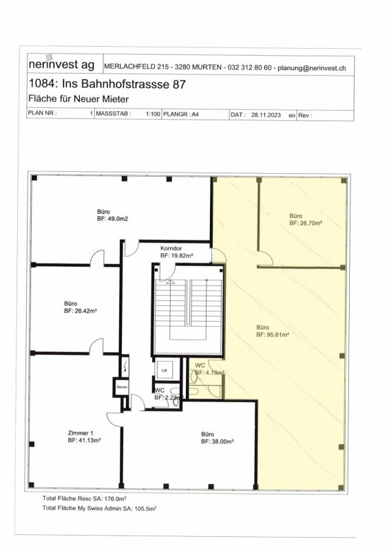 Büro- oder Atelierräumlichkeiten in gut frequentiertem Geschäftshaus