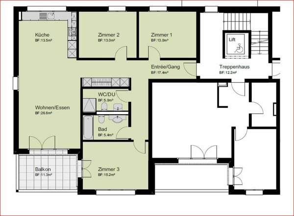 Grosszügige 4.5- Zimmer Wohnung im 1. Obergeschoss mit Balkon 6