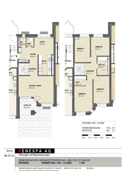 Maisonette-Wohnung mit Sitzplatz im Riethüsli 12