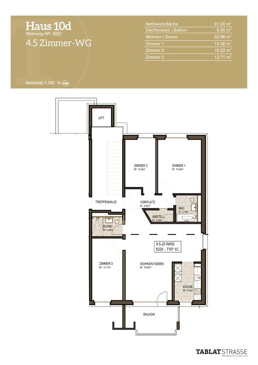 Grosszügige 4½-Zimmerwohnung mit Balkon und modernem Ausbaustandard 11