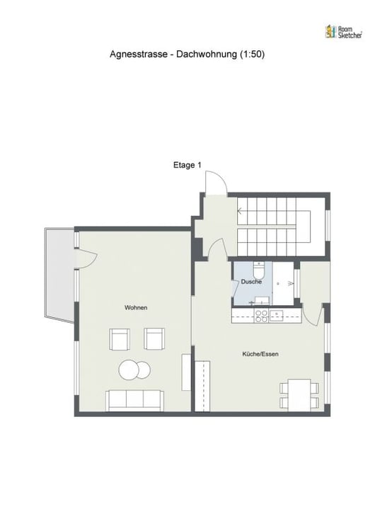 Grosszügige 1½-Zimmer-Maisonette mit 180 m², Balkon & 2 Bädern am Albisriederplatz 12