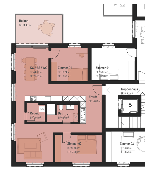 Neubau 3.5-Zimmer-Wohnung mit Balkon und schöner Aussicht in Bilten 5