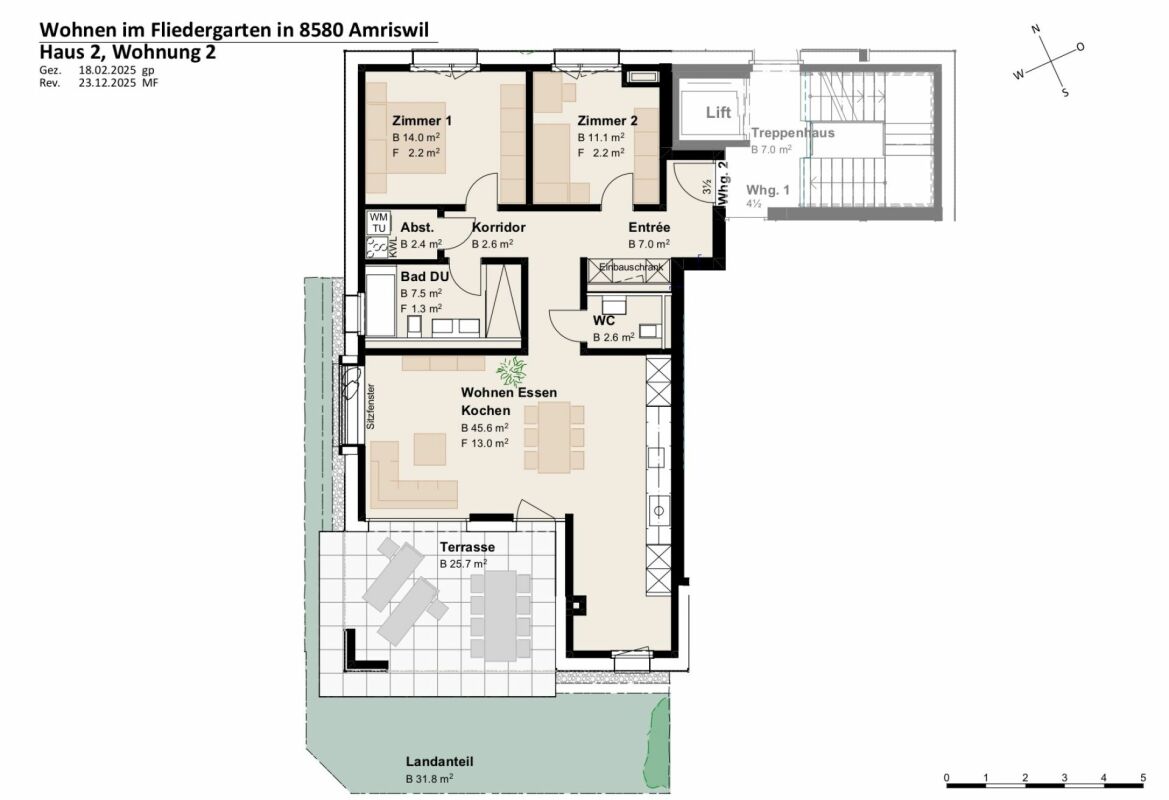 Neubauprojekt «Fliedergarten» - modernes Wohnen mit Stil und Nachhaltigkeit - hochwertige Gartenwohnung