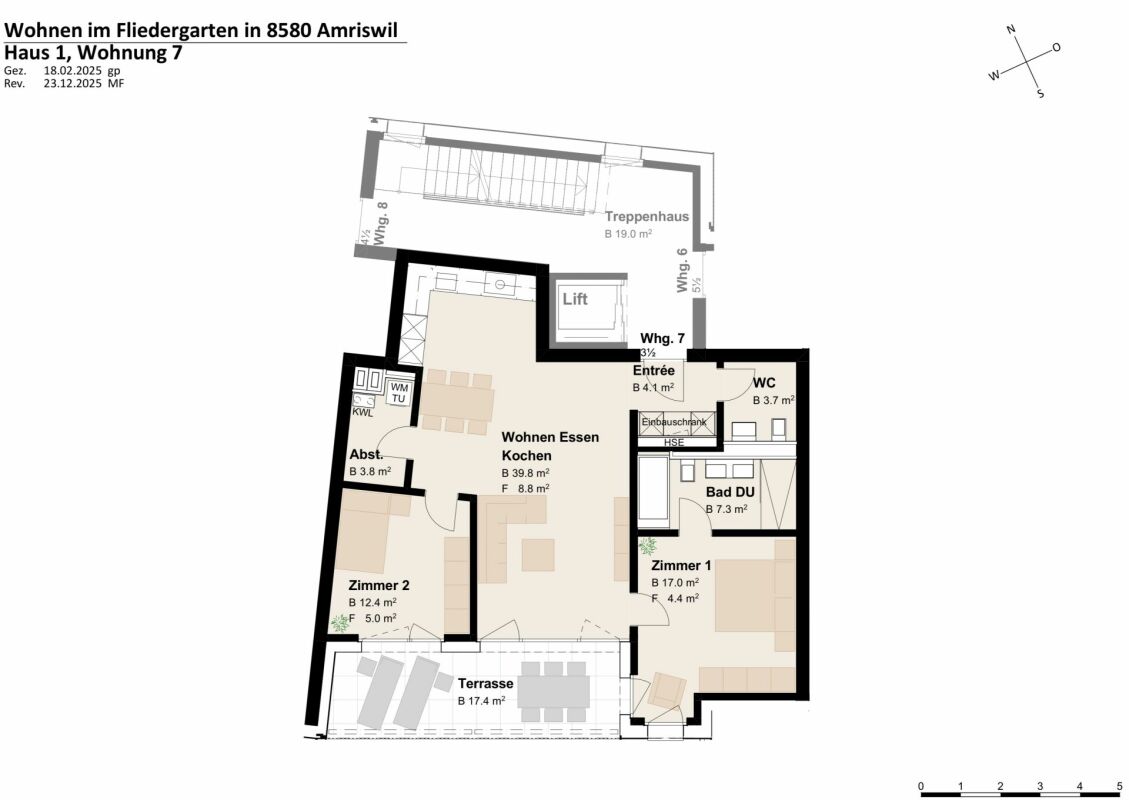 Neubauprojekt «Fliedergarten» - modernes Wohnen mit Stil und Nachhaltigkeit - hochwertige Obergeschosswohnung