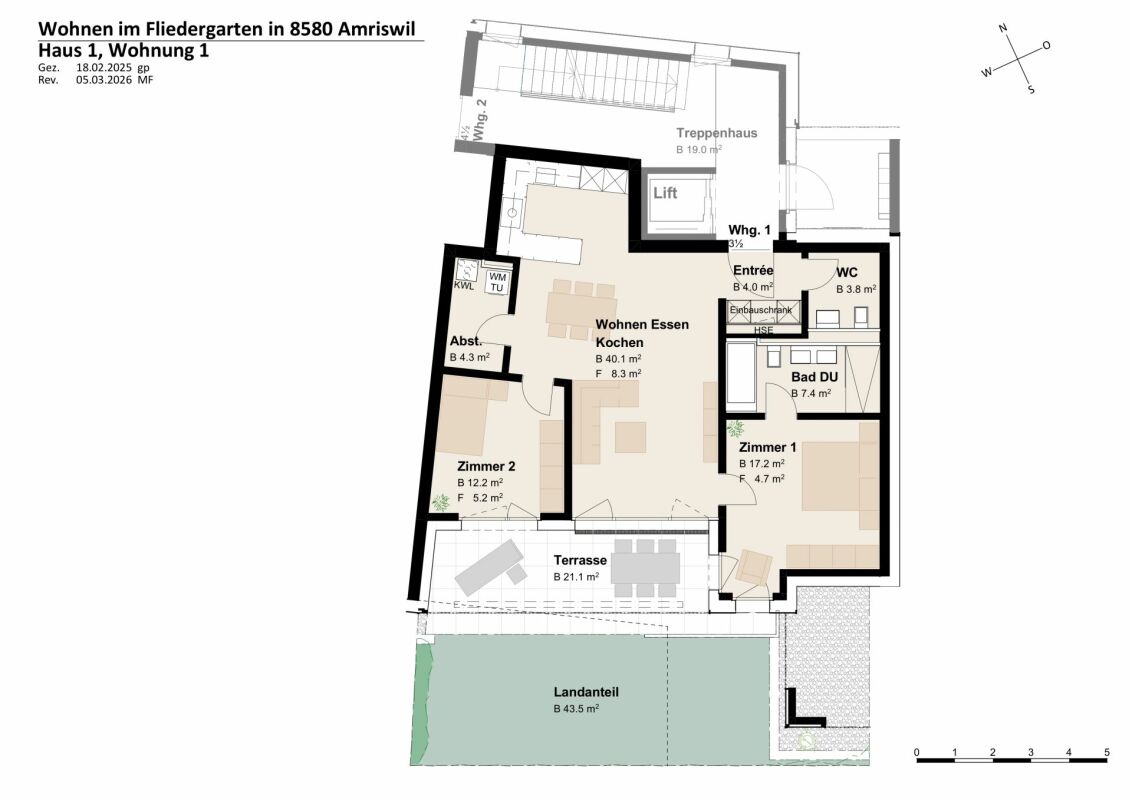 Neubauprojekt «Fliedergarten» - modernes Wohnen mit Stil und Nachhaltigkeit - hochwertige Gartenwohnung