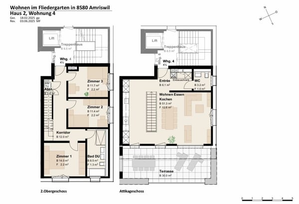 Neubauprojekt «Fliedergarten» - modernes Wohnen mit Stil und Nachhaltigkeit - hochwertige Attika-Maisonette 5