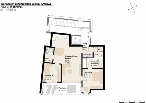 Neubauprojekt «Fliedergarten» - modernes Wohnen mit Stil und Nachhaltigkeit - hochwertige Obergeschosswohnung 5