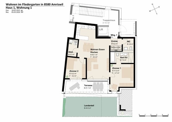 Neubauprojekt «Fliedergarten» - modernes Wohnen mit Stil und Nachhaltigkeit - hochwertige Gartenwohnung 5