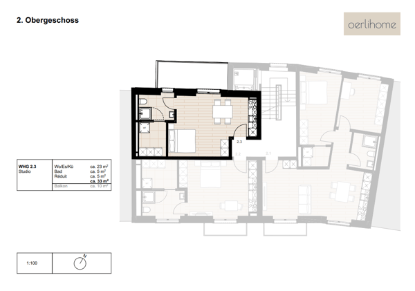 1-Zimmer-Wohnung mit grossem Reduit und Wäscheturm 7