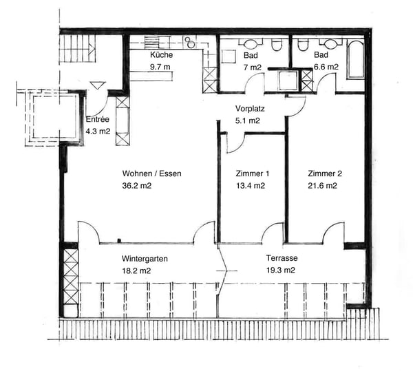 3.5-Zimmer-Wohnng mit grosser Terrasse / Wintergarten und herrlichem Ausblick 14