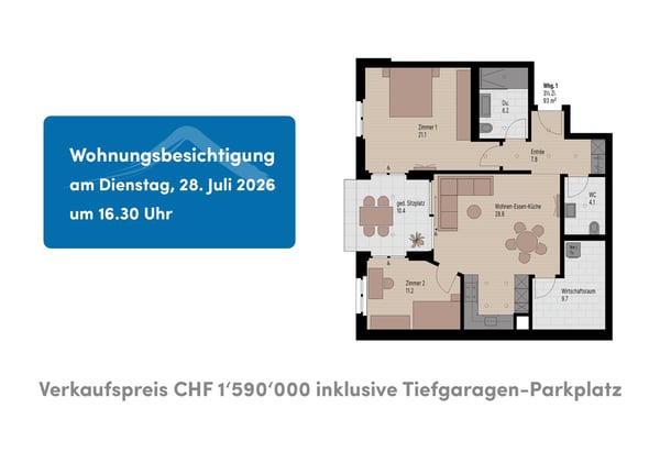 Neubau-Gartenwohnung mit idyllischem Garten in Zürich-Witikon 1