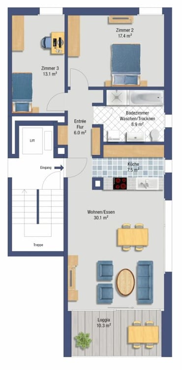 3.5-Zi. Wohnung mit Loggia an zentrumsnaher Lage 9