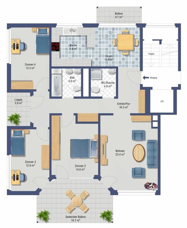 Gepflegte 4.5-Zi. Eigentumswohnung an idealer Lage mit grossem Balkon 13