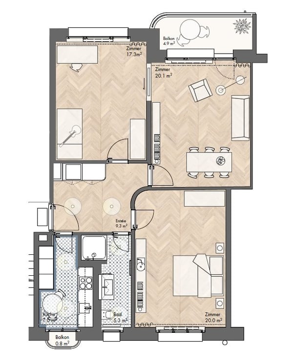 Charmante 3 Zimmer Wohnung im Seefeld 8