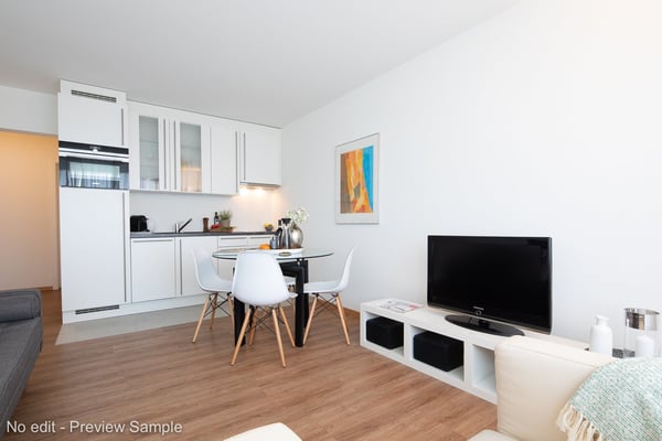 Spacious modern furnished 1-bedroom apartment with balcony and weekly cleaning service for rent 1