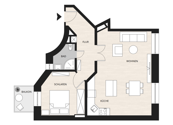 Spacious 1-bedroom apartment with balcony and weekly cleaning service for rent 14