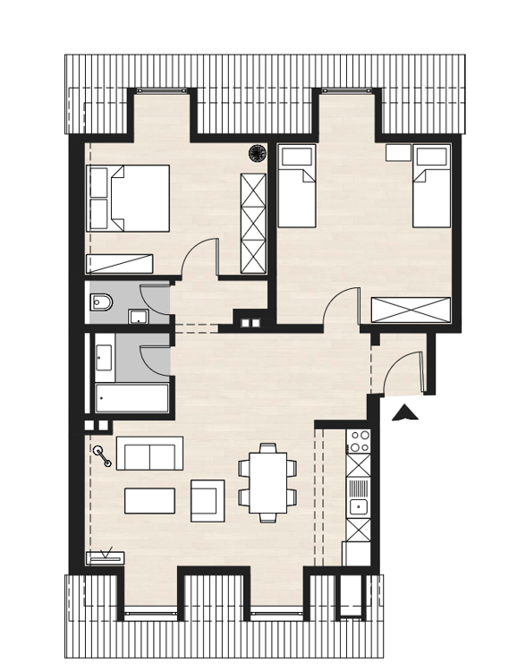 Modern Furnished 3.5-Room Apartment in Zürich's Prestigious 8008 District 12