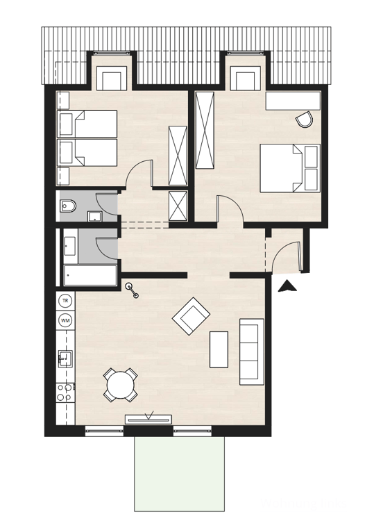 Modern Furnished 3.5-Room Apartment in Zürich's Prestigious 8008 District 12