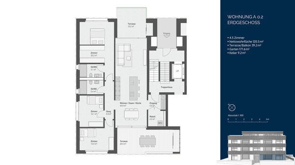 4½-Zimmer-Wohnoase mit grossem Garten, zwei Terrassen und viel Raum 9
