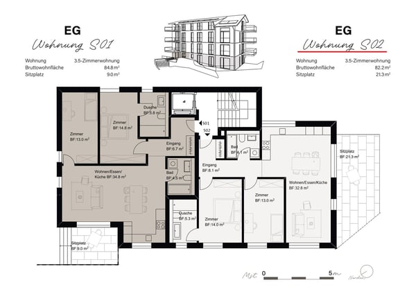 NEUBAU - durchdachte 3.5-Zimmerwohnung mit Sitzplatz 4