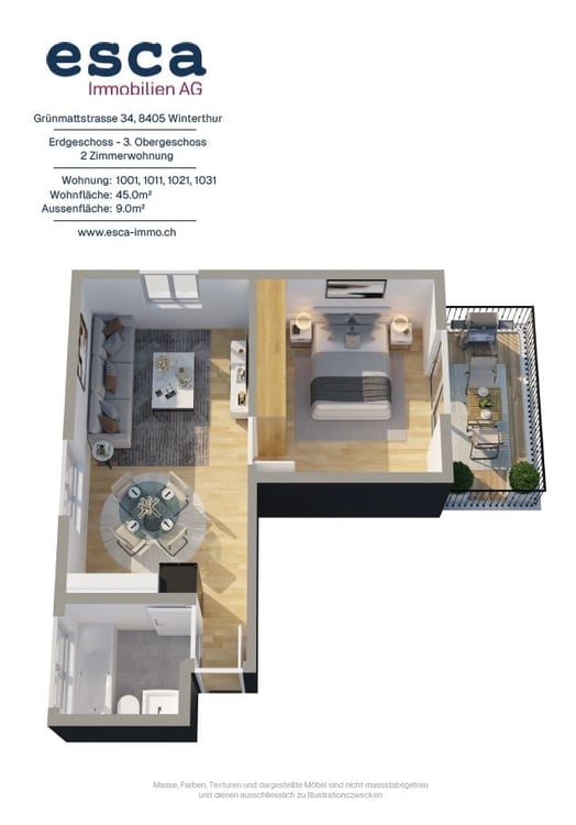Neurenovierte 1-Zimmer-Wohnung mit Balkon 12