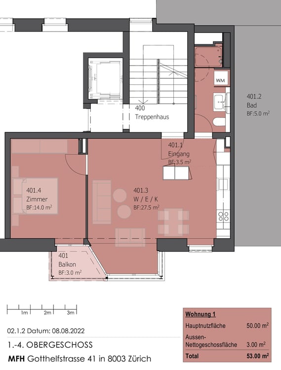 Attraktive 1.5 Zimmerwohnung in Alt-Wiedikon an ruhiger Lage mit Aussicht 12