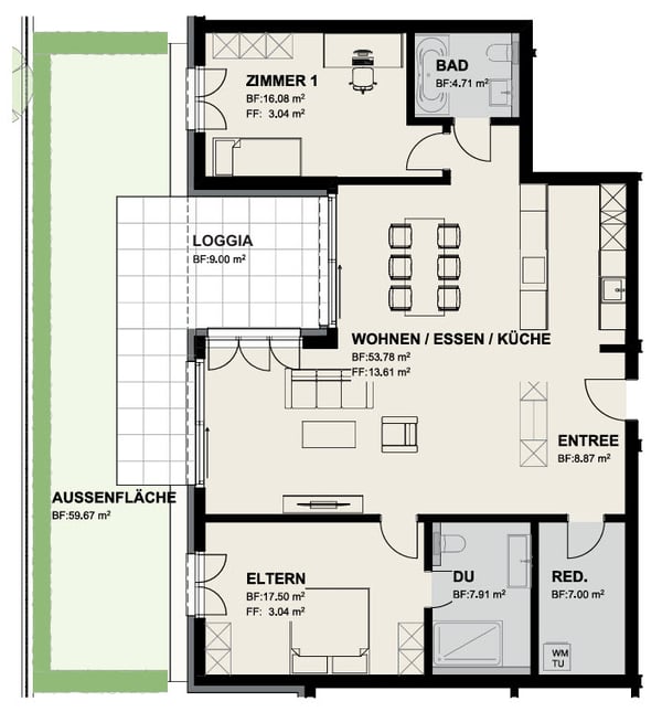 Letzte verfügbare Wohnung - 3.5 Zimmer Gartenwohnung an Toplage 4